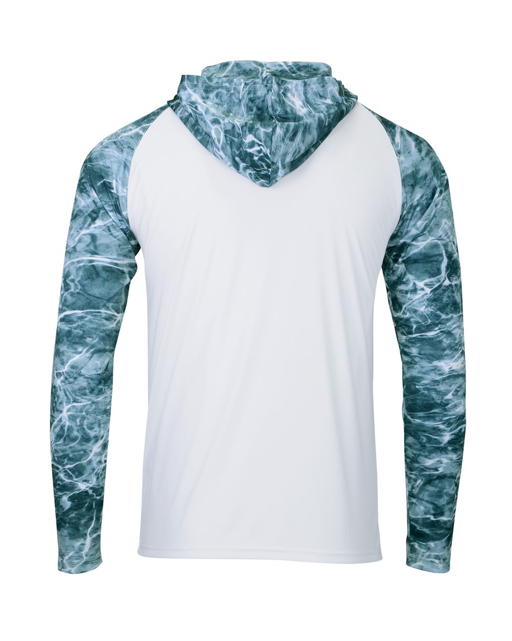 Paragon 241 Men's Biloxi Performance Colorblocked Hooded Long Sleeve T-Shirt in Spindrift, back