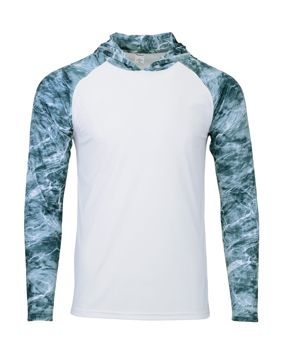 Paragon 241 Men's Biloxi Performance Colorblocked Hooded Long Sleeve T-Shirt in Spindrift
