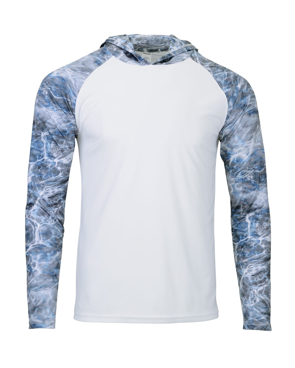 Paragon 241 Men's Biloxi Performance Colorblocked Hooded Long Sleeve T-Shirt in Steelhead