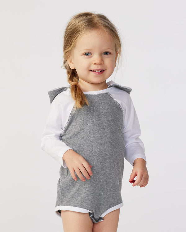 Rabbit Skins 4418 Infant Fine Jersey Long Sleeve Bodysuit with Ears