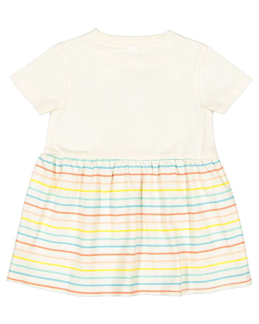 Rabbit Skins 5330 Infant Fine Jersey Dress in Natural/ Sunkissed Stripe, back