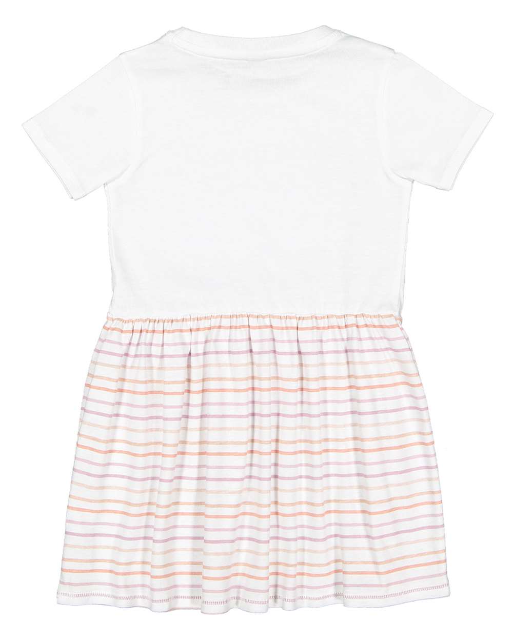 Rabbit Skins 5330 Infant Fine Jersey Dress in White/ Lilac Stripe, back