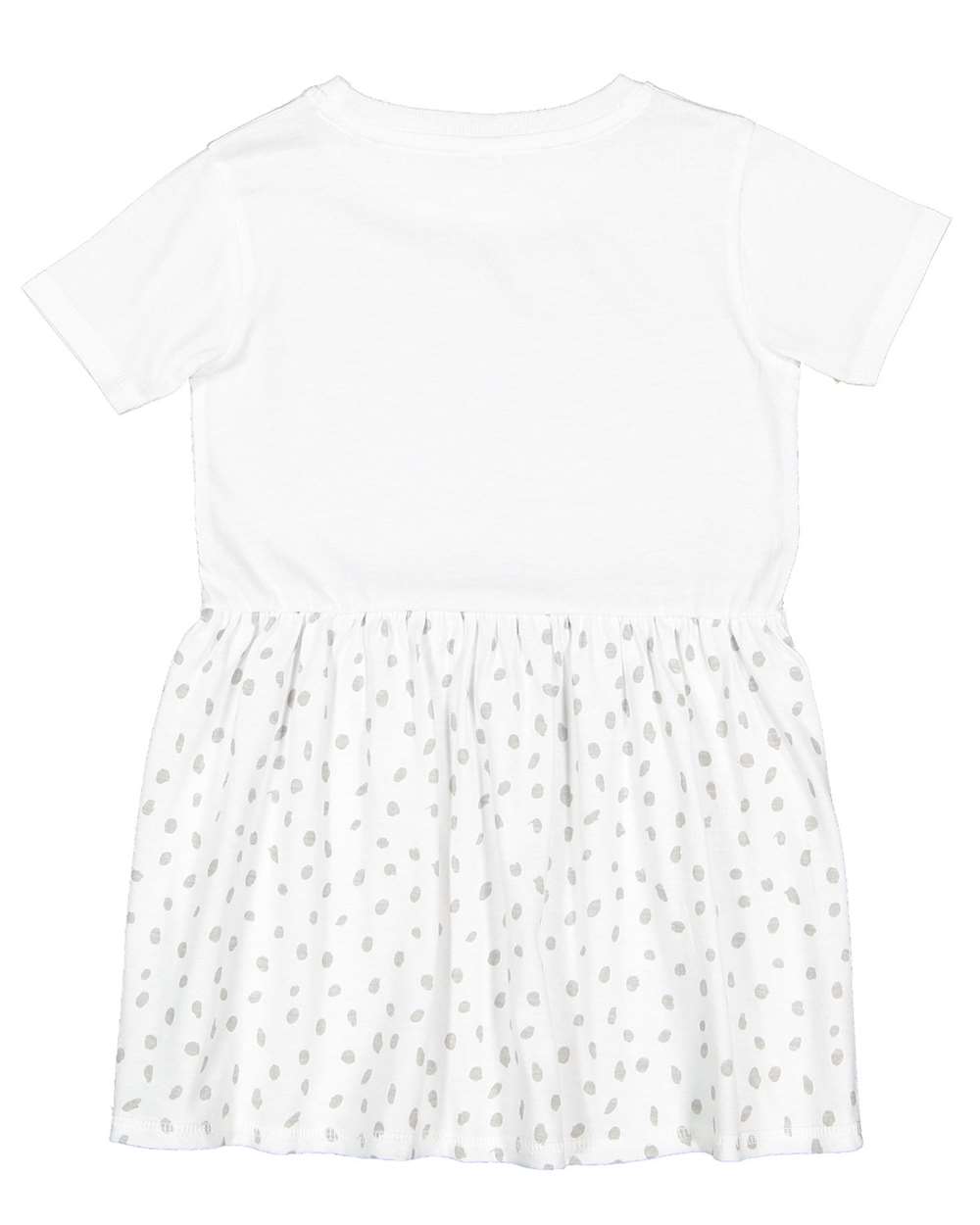 Rabbit Skins 5330 Infant Fine Jersey Dress in White/ White Spot, back
