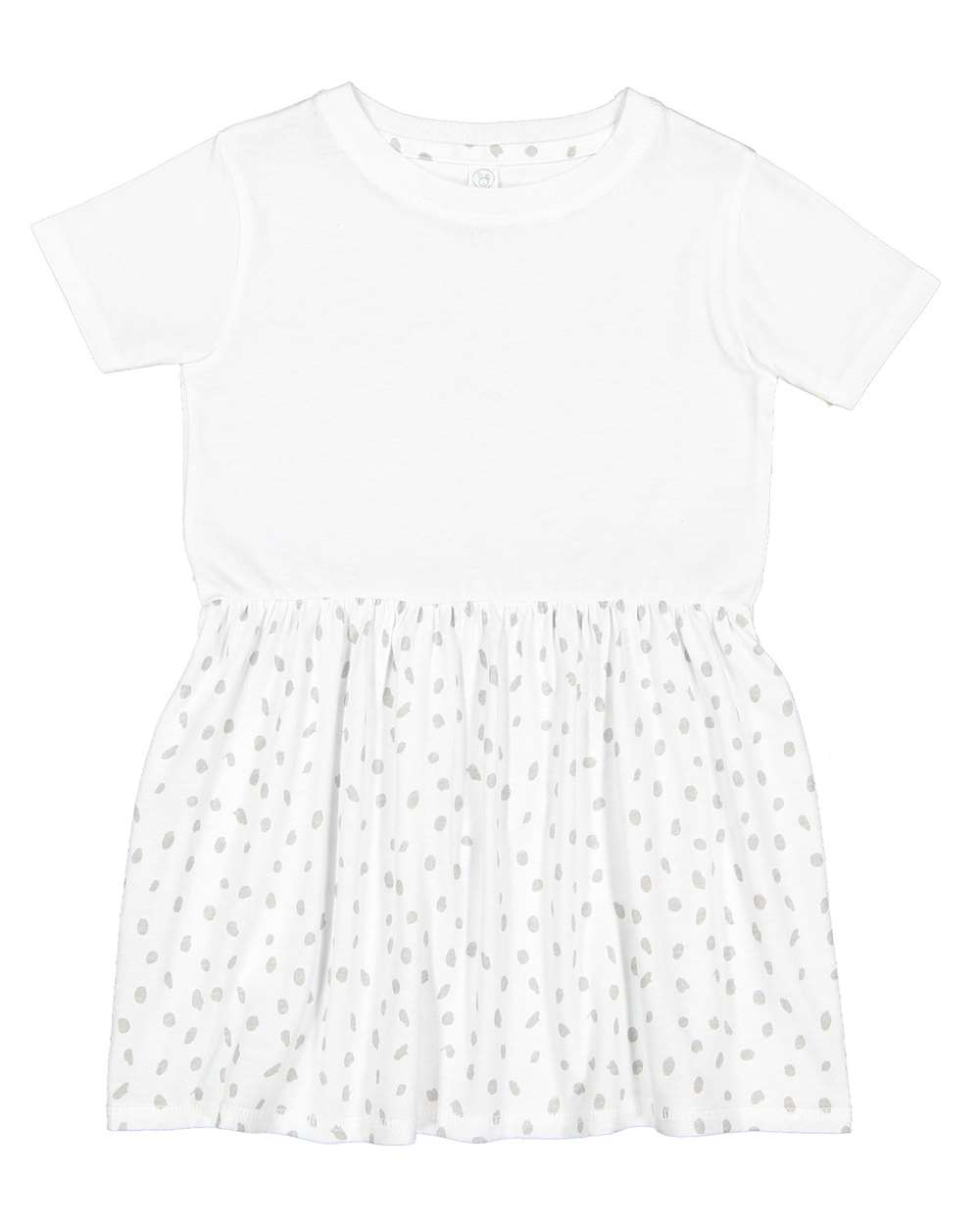 Rabbit Skins 5330 Infant Fine Jersey Dress in White/ White Spot