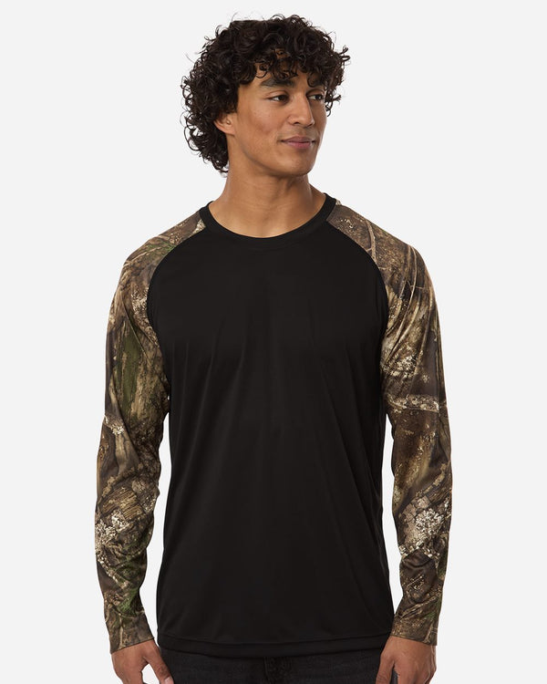 RealTree RT3104 Unisex Realtree® Performance Colorblocked Long Sleeve T-Shirt