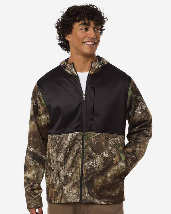 RealTree RT5204 Unisex Realtree® Performance Colorblocked Full-Zip Hooded Sweatshirt