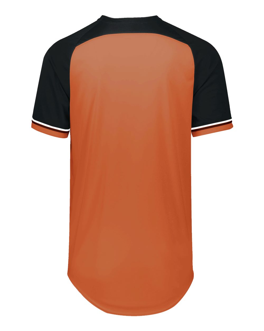 Russell Athletic R01X3M Unisex Classic V-Neck Jersey in Burnt Orange/ Black/ White, back