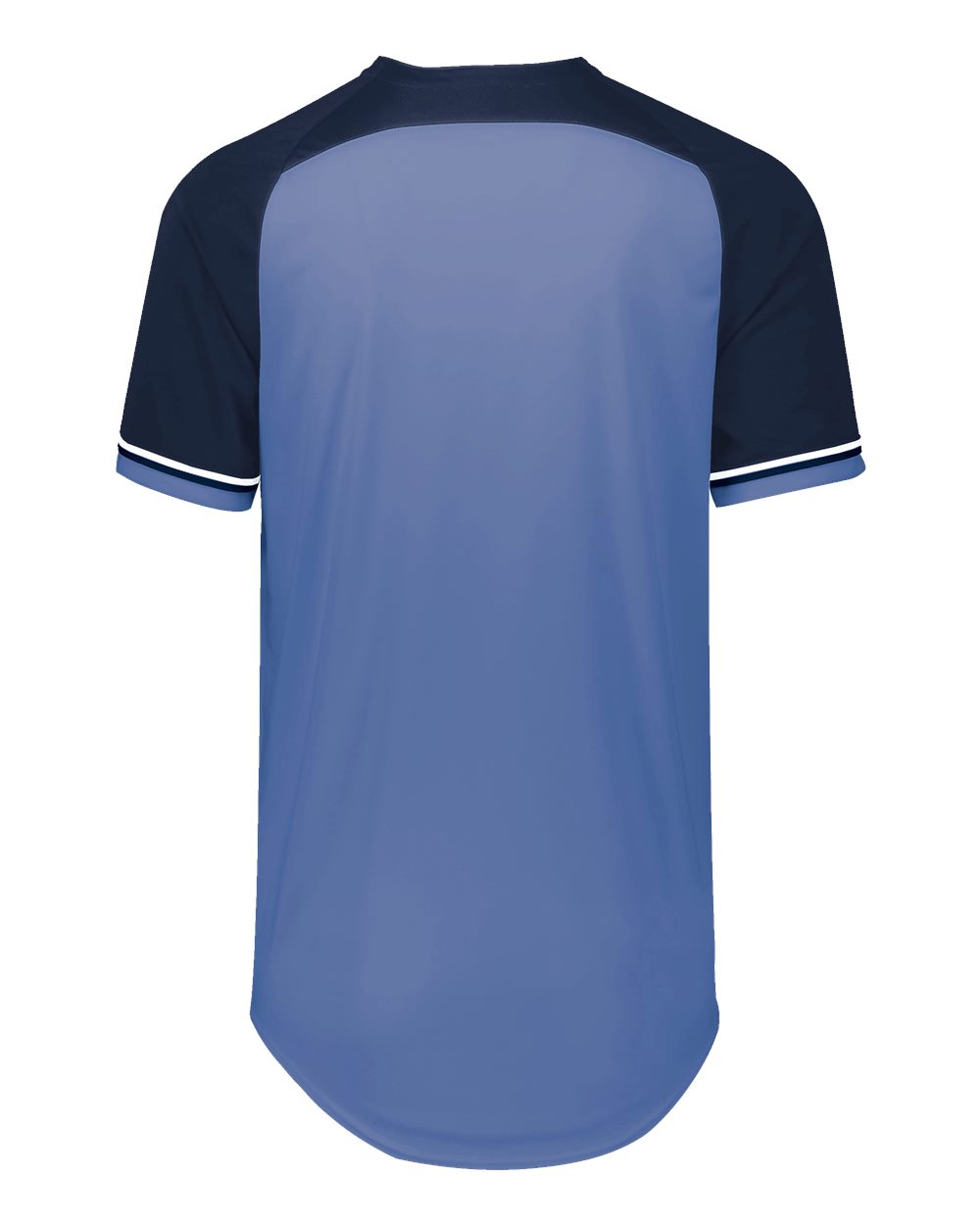 Russell Athletic R01X3M Unisex Classic V-Neck Jersey in Columbia Blue/ Navy/ White, back
