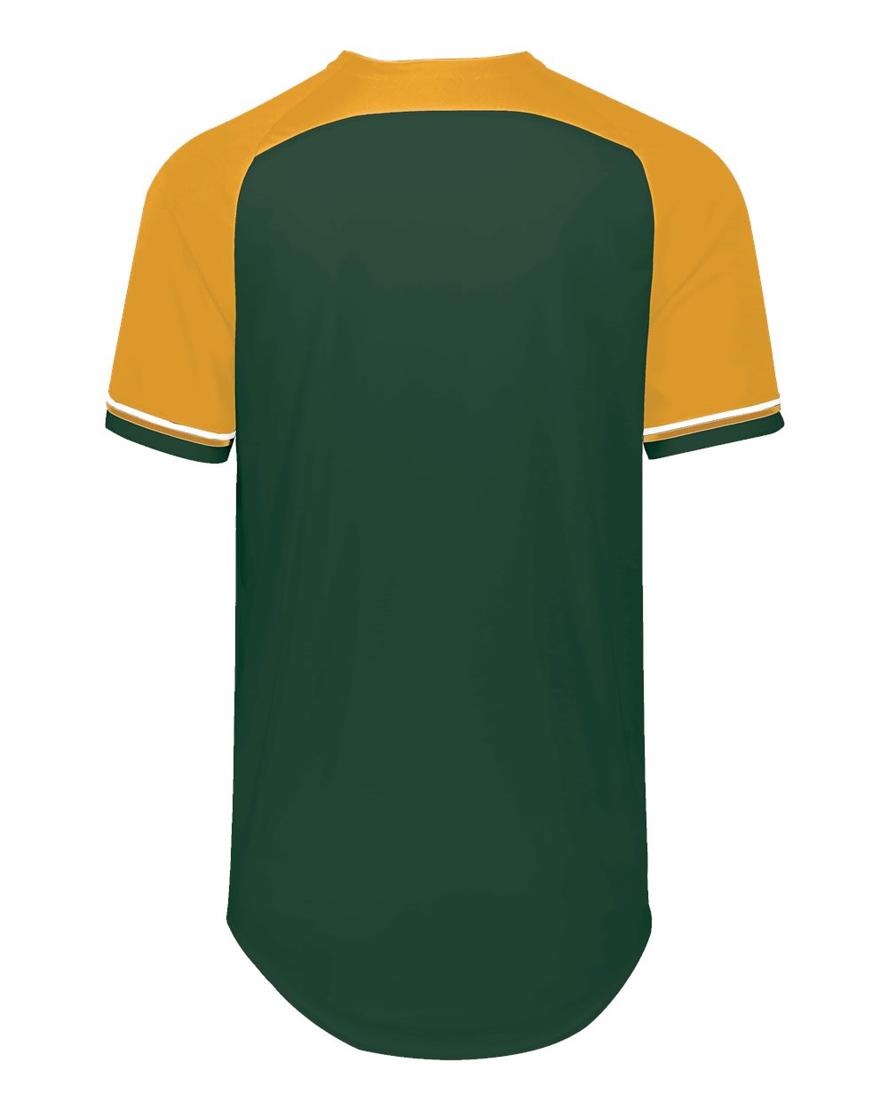 Russell Athletic R01X3M Unisex Classic V-Neck Jersey in Dark Green/ Gold/ White, back