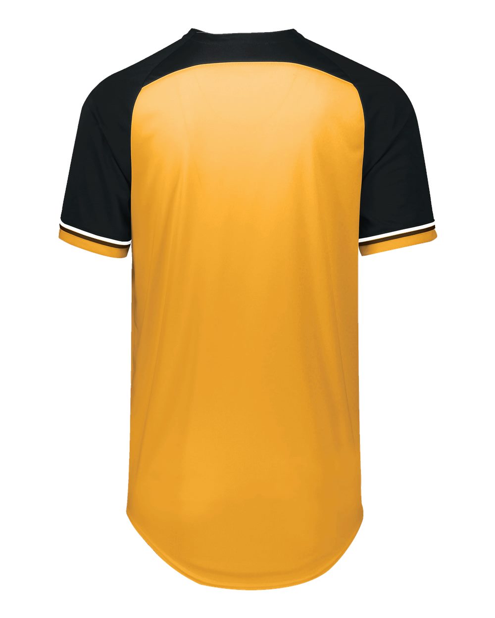 Russell Athletic R01X3M Unisex Classic V-Neck Jersey in Gold/ Black/ White, back