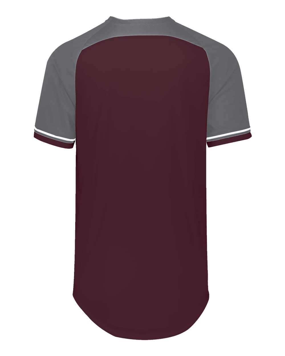 Russell Athletic R01X3M Unisex Classic V-Neck Jersey in Maroon/ Steel/ White, back
