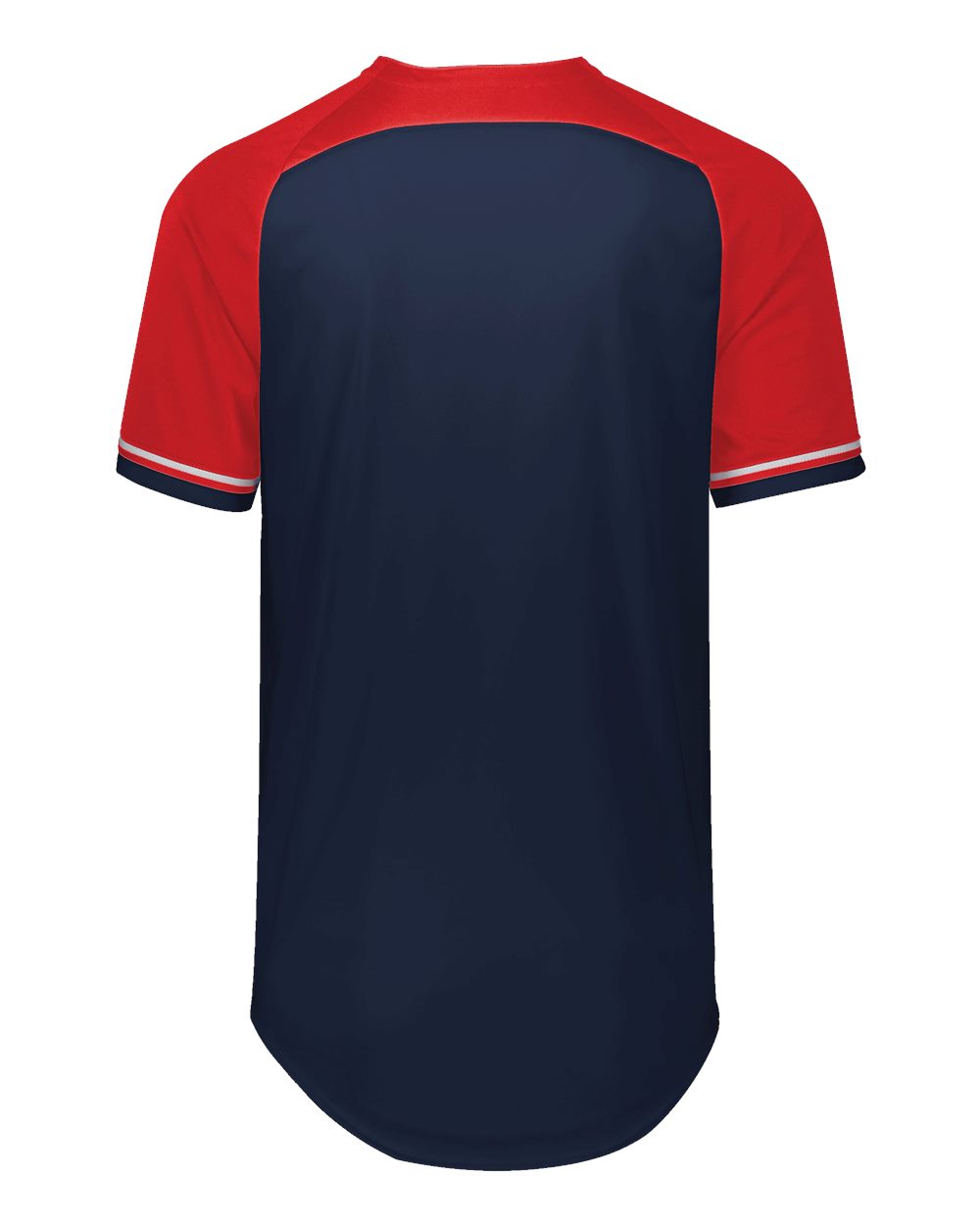 Russell Athletic R01X3M Unisex Classic V-Neck Jersey in Navy/ True Red/ White, back