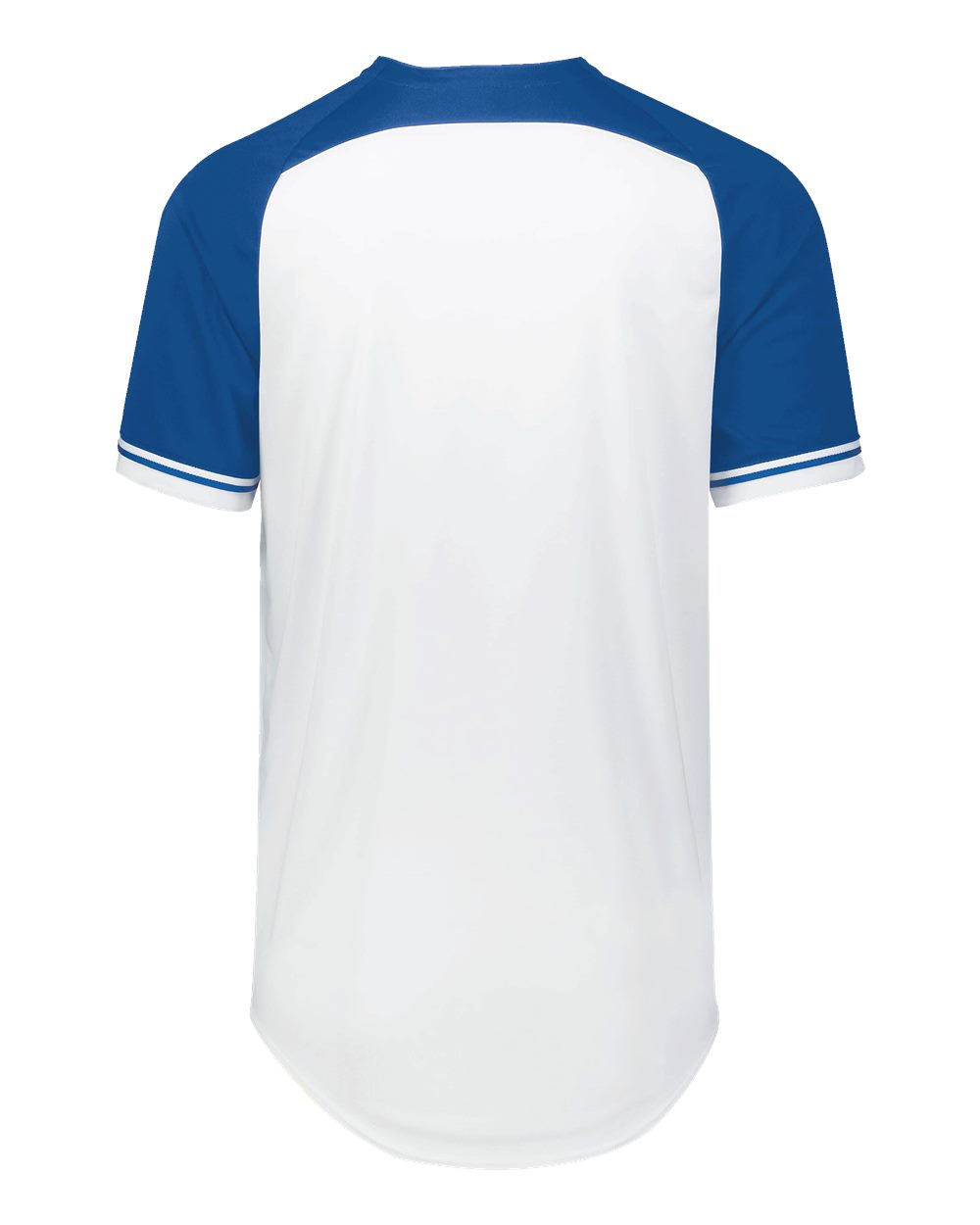 Russell Athletic R01X3M Unisex Classic V-Neck Jersey in White/ Royal/ White, back