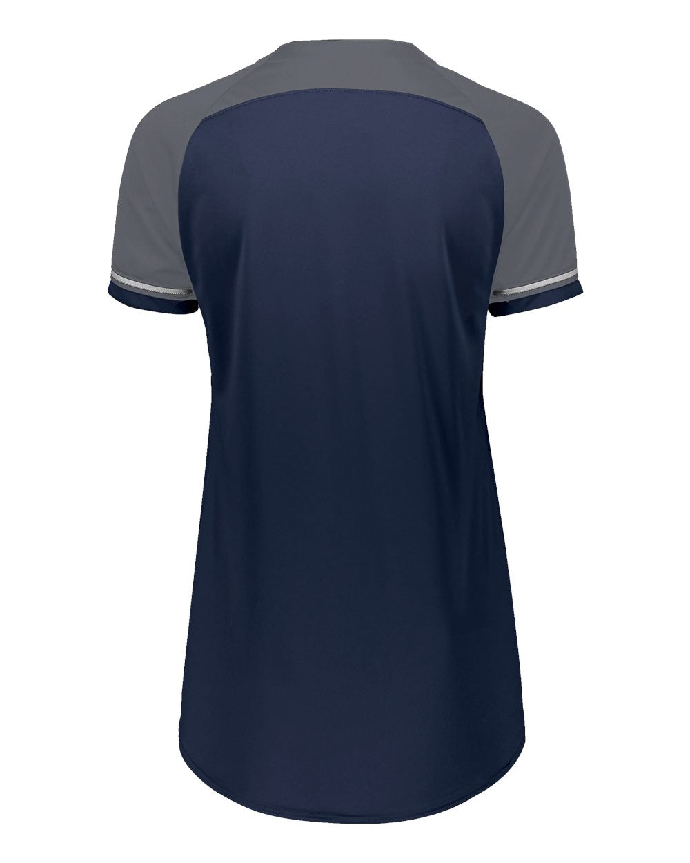 Russell Athletic R01X3X Women's Classic V-Neck Jersey in Navy/ Steel/ White, back