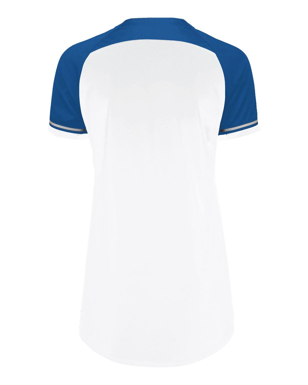 Russell Athletic R01X3X Women's Classic V-Neck Jersey in White/ Royal/ White, back