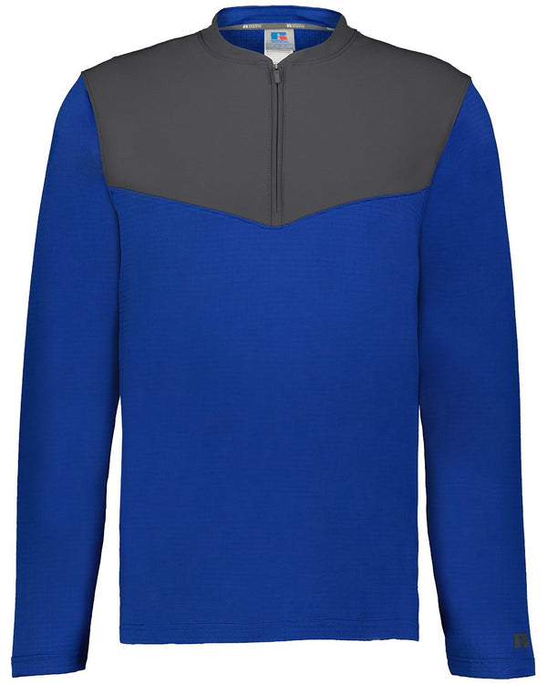 Russell Athletic R03GKM Unisex Sideline Grid Fleece Quarter-Zip Pullover