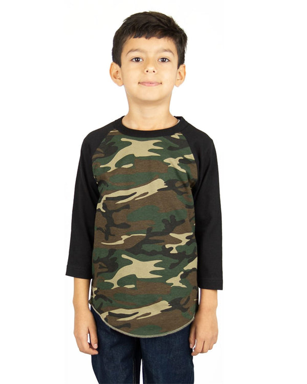 Shaka Wear SHRAGCY Youth Camo Raglan Tee