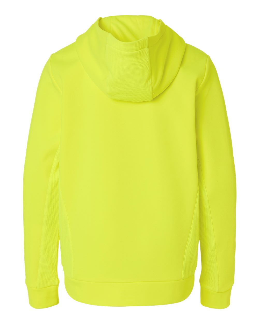Team 365 TT400Y Youth Squad Hooded Tech Fleece Pullover in Safety Yellow, back