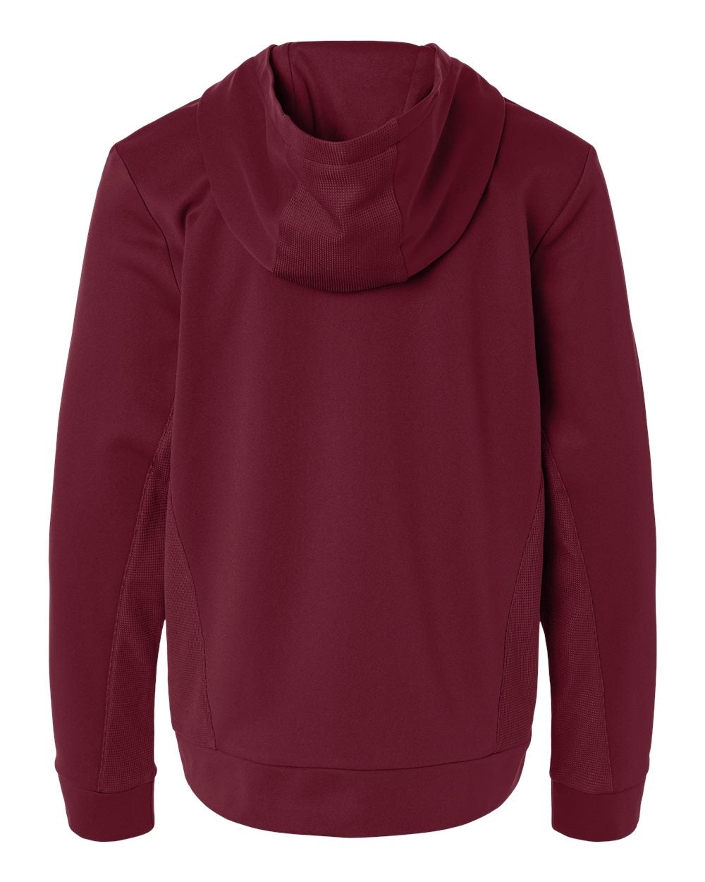 Team 365 TT400Y Youth Squad Hooded Tech Fleece Pullover in Sport Maroon, back