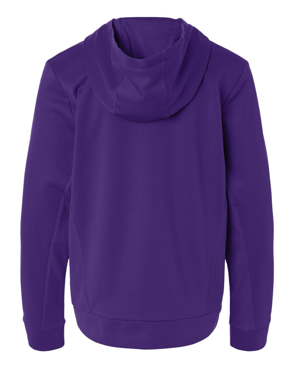 Team 365 TT400Y Youth Squad Hooded Tech Fleece Pullover in Sport Purple, back