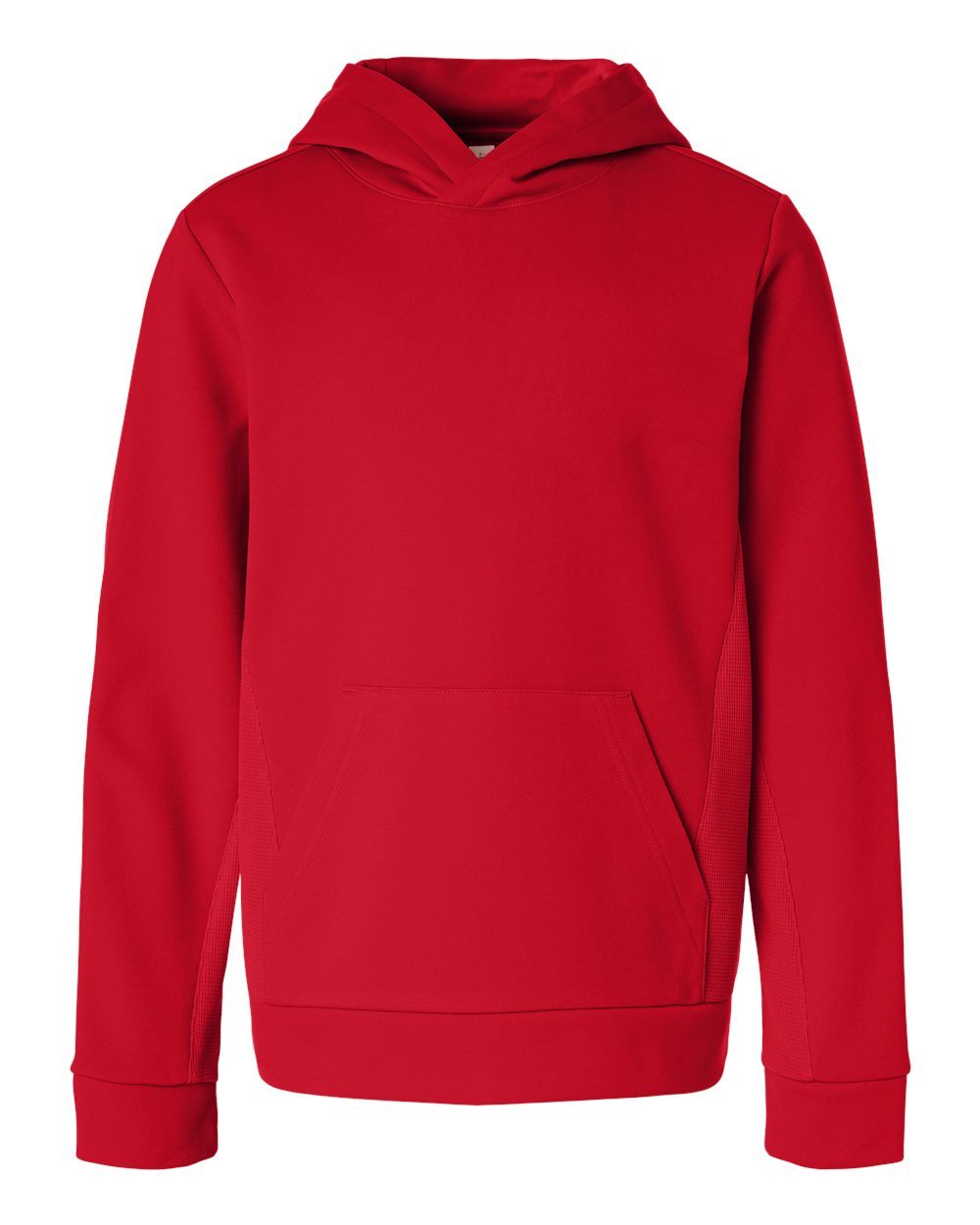 Team 365 TT400Y Youth Squad Hooded Tech Fleece Pullover in Sport Red