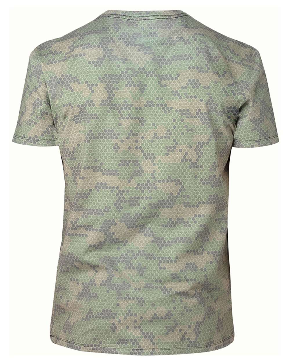 Threadfast Apparel 100A Unisex Ultimate CVC T-Shirt in Green Hex Camo, back