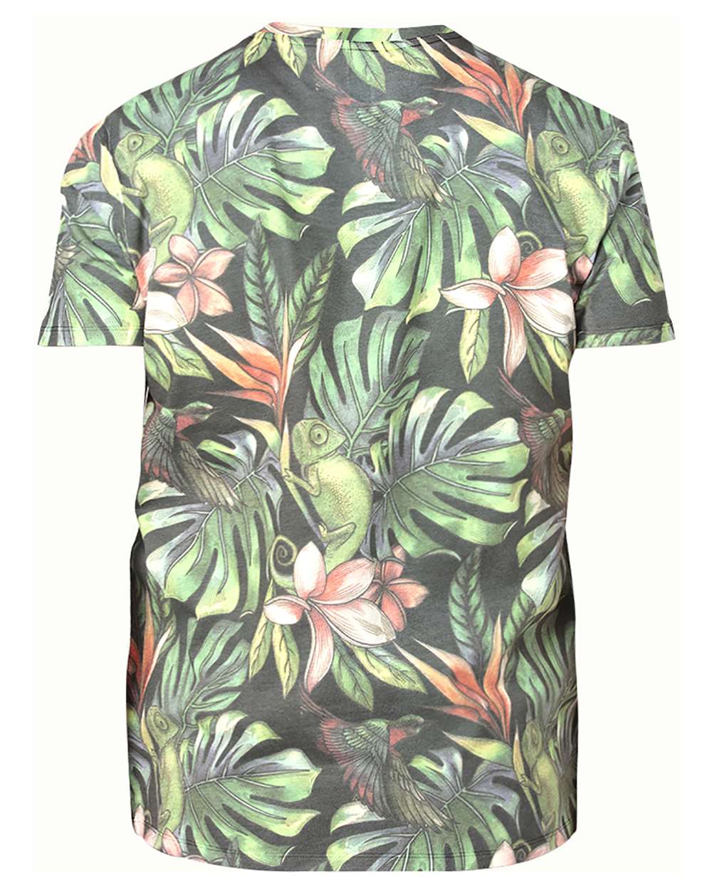 Threadfast Apparel 100A Unisex Ultimate CVC T-Shirt in Tropical Jungle, back