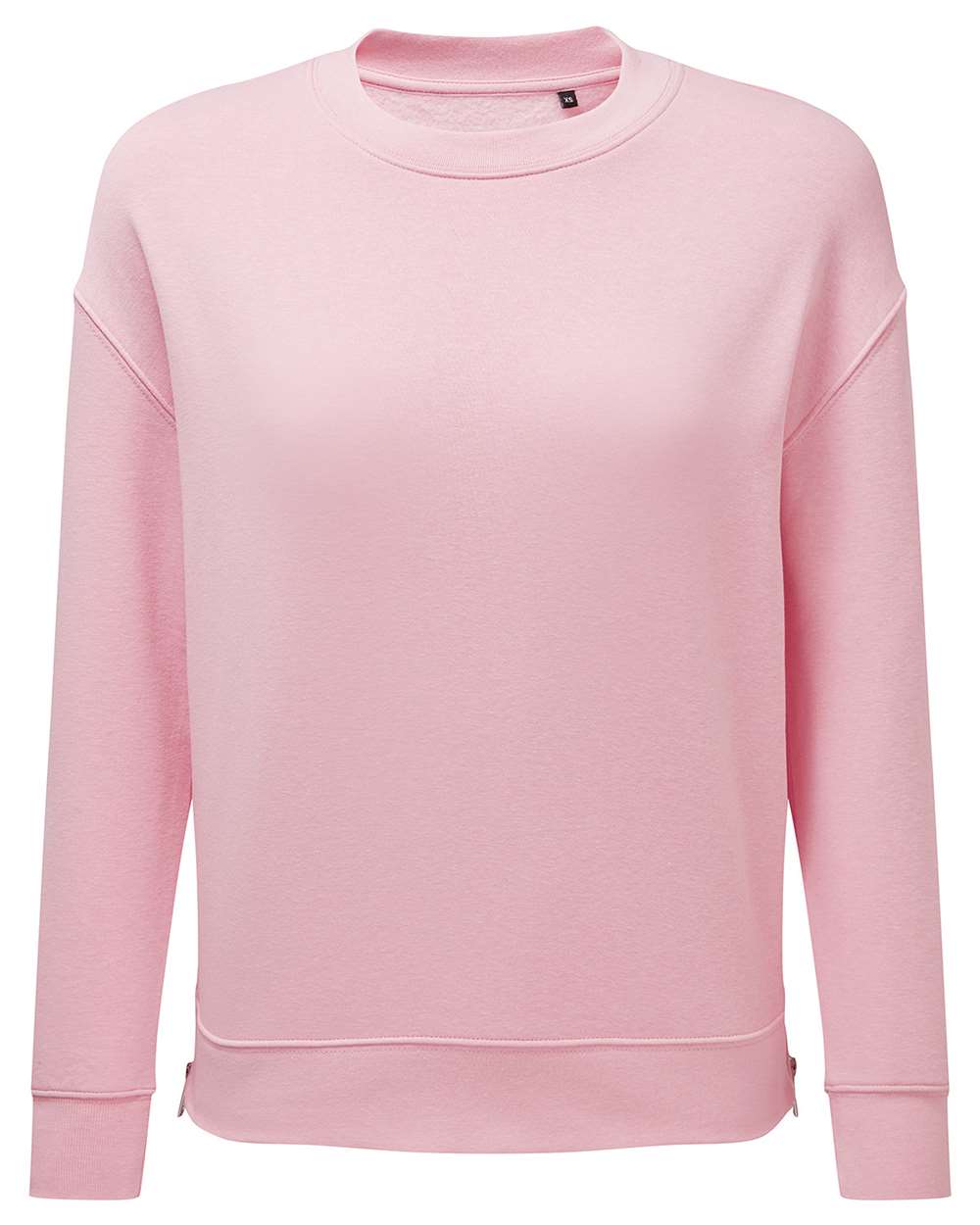 TriDri TD600 Women's Billie Side-Zip Crewneck Sweatshirt in Light Pink