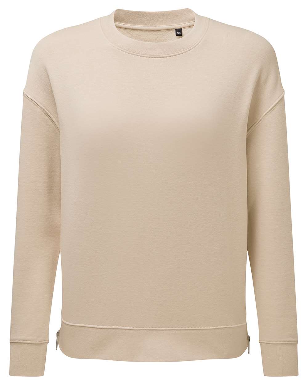 TriDri TD600 Women's Billie Side-Zip Crewneck Sweatshirt in Nude