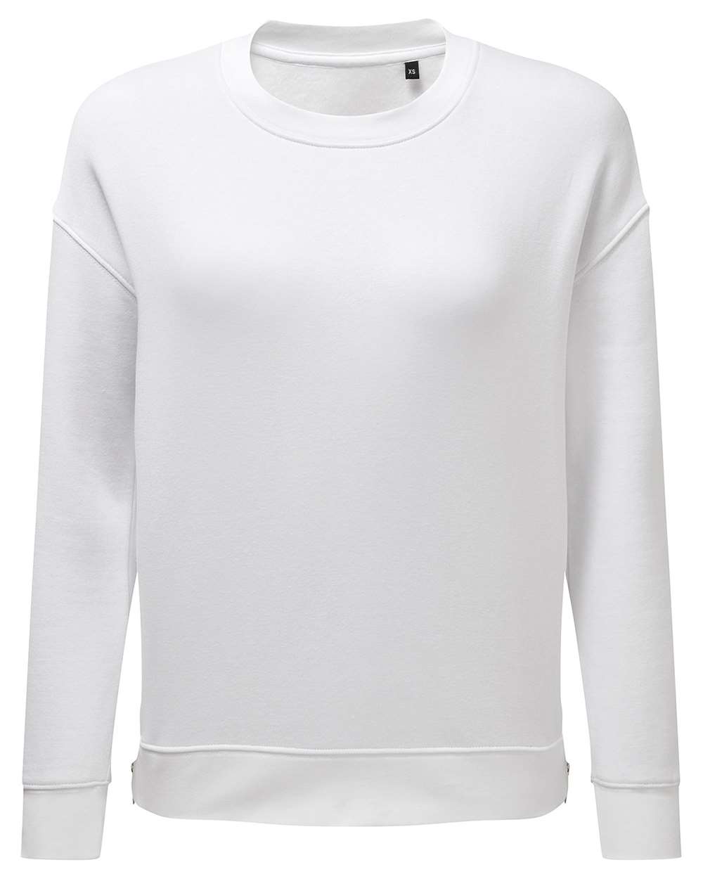 TriDri TD600 Women's Billie Side-Zip Crewneck Sweatshirt in White