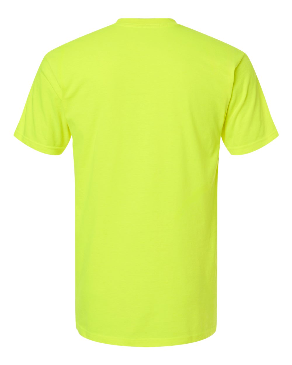 Tultex 293 Unisex Heavyweight Jersey Pocket T-Shirt in Safety Green, back