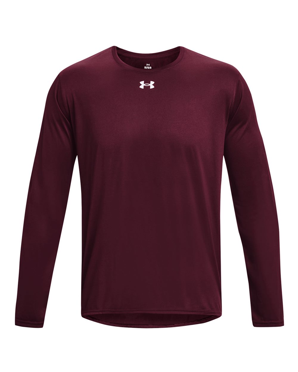 Under Armour 1376843 Men's Team Tech™ Long Sleeve T-Shirt in Maroon/ White