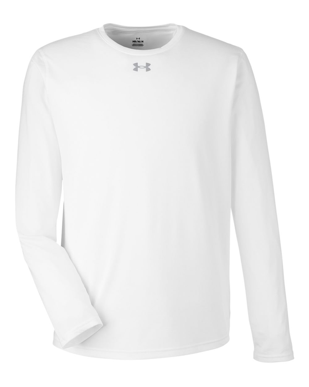 Under Armour 1376843 Men's Team Tech™ Long Sleeve T-Shirt in White/ Mod Grey