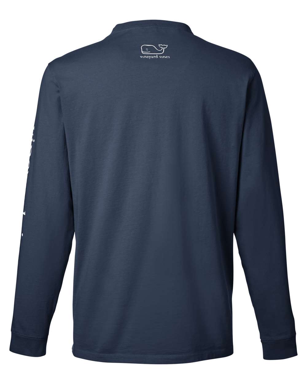 vineyard vines V021214 Unisex Long Sleeve Pocket T-Shirt in Blue Blazer/ White Cap, back