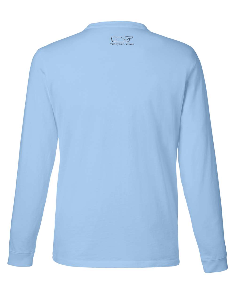 vineyard vines V021214 Unisex Long Sleeve Pocket T-Shirt in Jet Black/ Blue Blazer, back