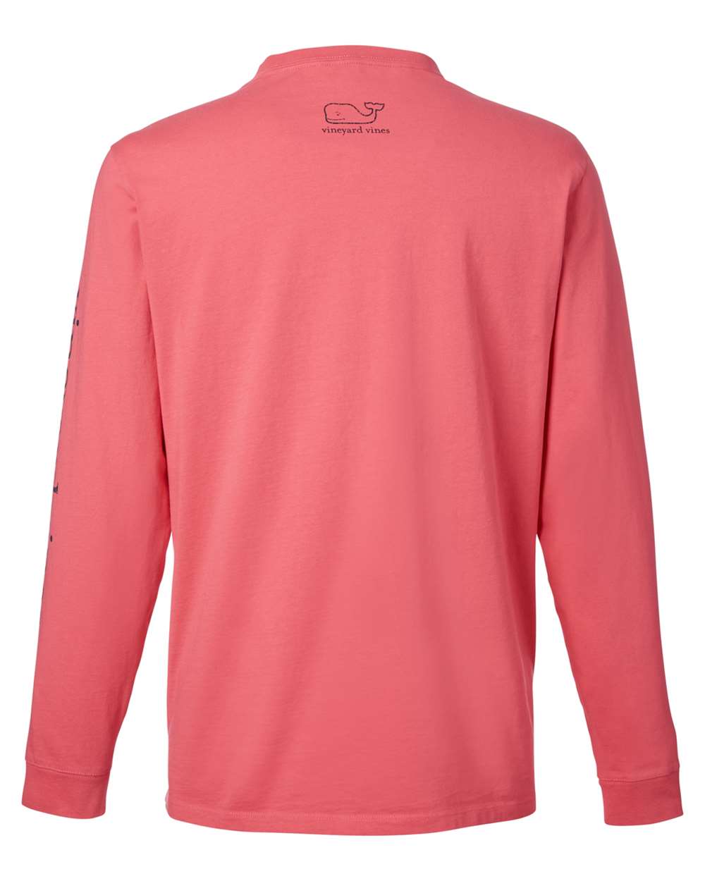 vineyard vines V021214 Unisex Long Sleeve Pocket T-Shirt in Jetty Red/ Blue Blazer, back